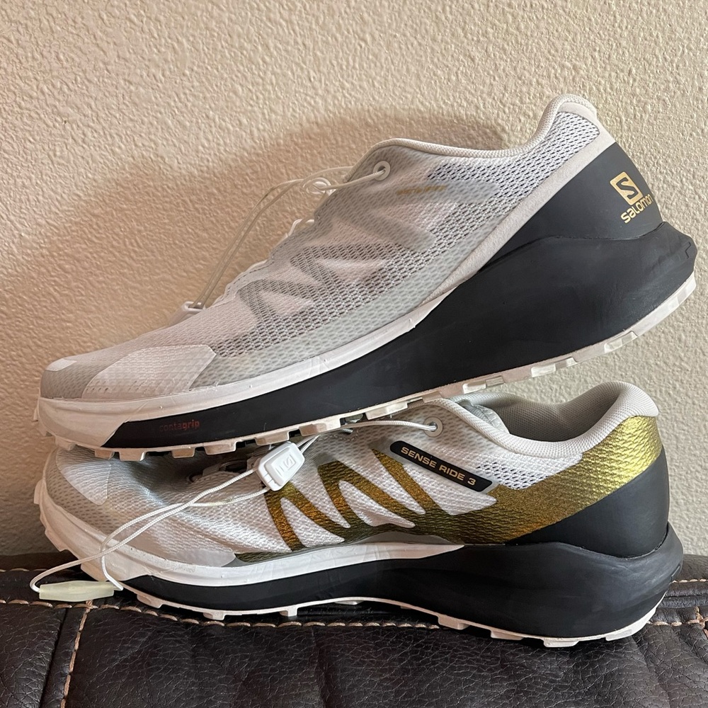 Salomon Golden Trail Series Men’s Black & White Sneakers Size US 10
